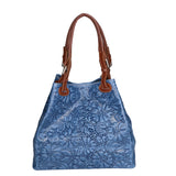 Elenia Borsa a mano da donna Vera pelle 80049-012 BLU JEANS Gave Lux