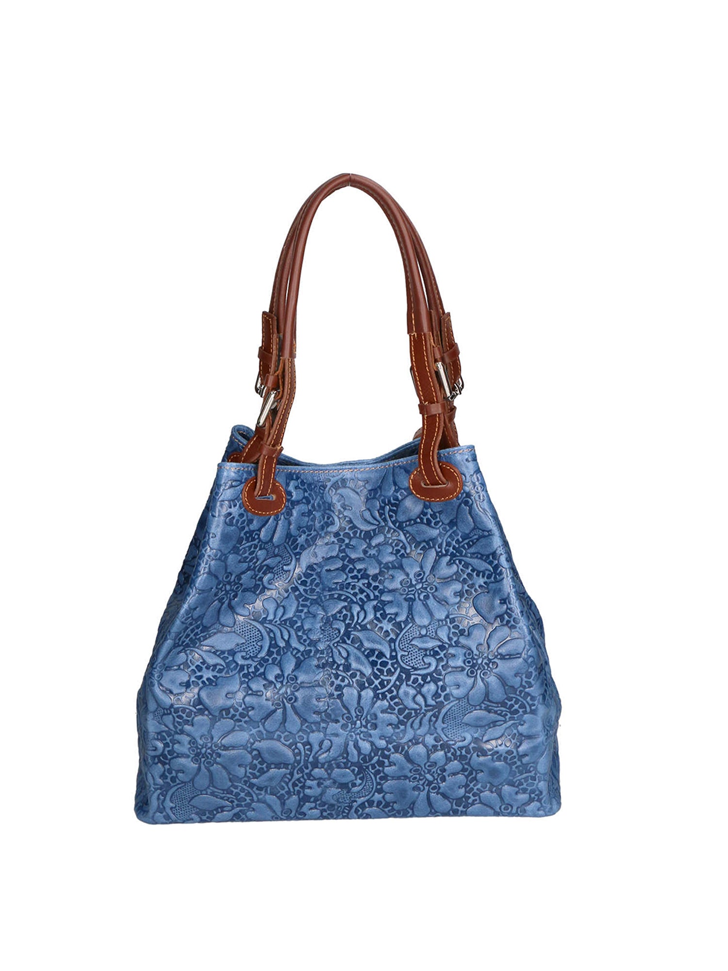 Elenia Borsa a mano da donna Vera pelle 80049-012 BLU JEANS Gave Lux