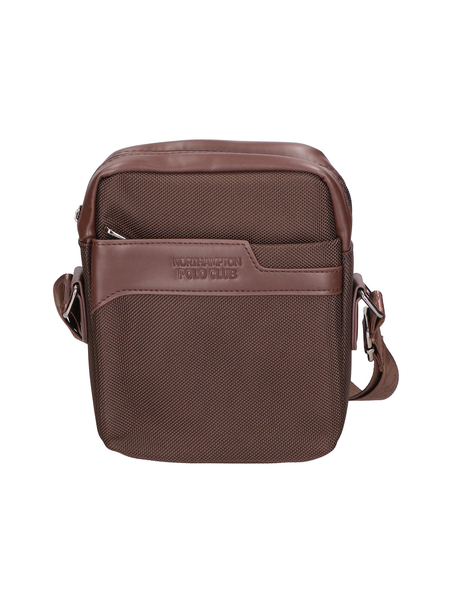 Borsa a tracolla uomo Pelle PU e Tessuto PCL3061-COFFEE Northampton Polo Club
