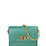 Borsa a tracolla da donna Vera pelle JR-W-1053-BOTTLE GREEN-GOLD John Richmond