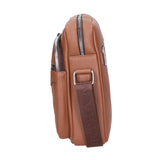 Borsa a tracolla uomo 100% pelle PU PCL3022-LIGHT BROWN Northampton Polo Club