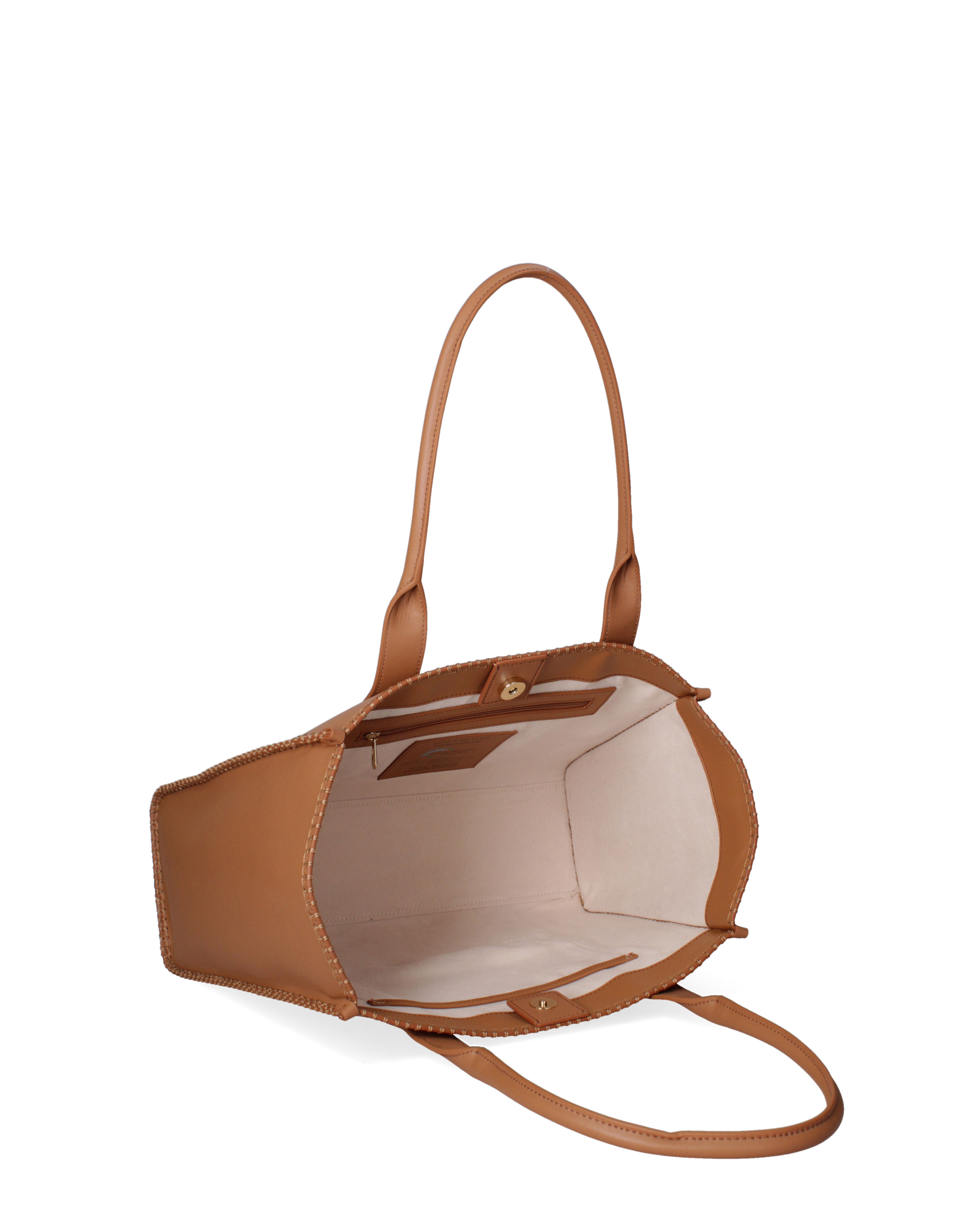 Borsa a spalla da donna 100% pelle riciclata 07225-Cuoio Viola Castellani