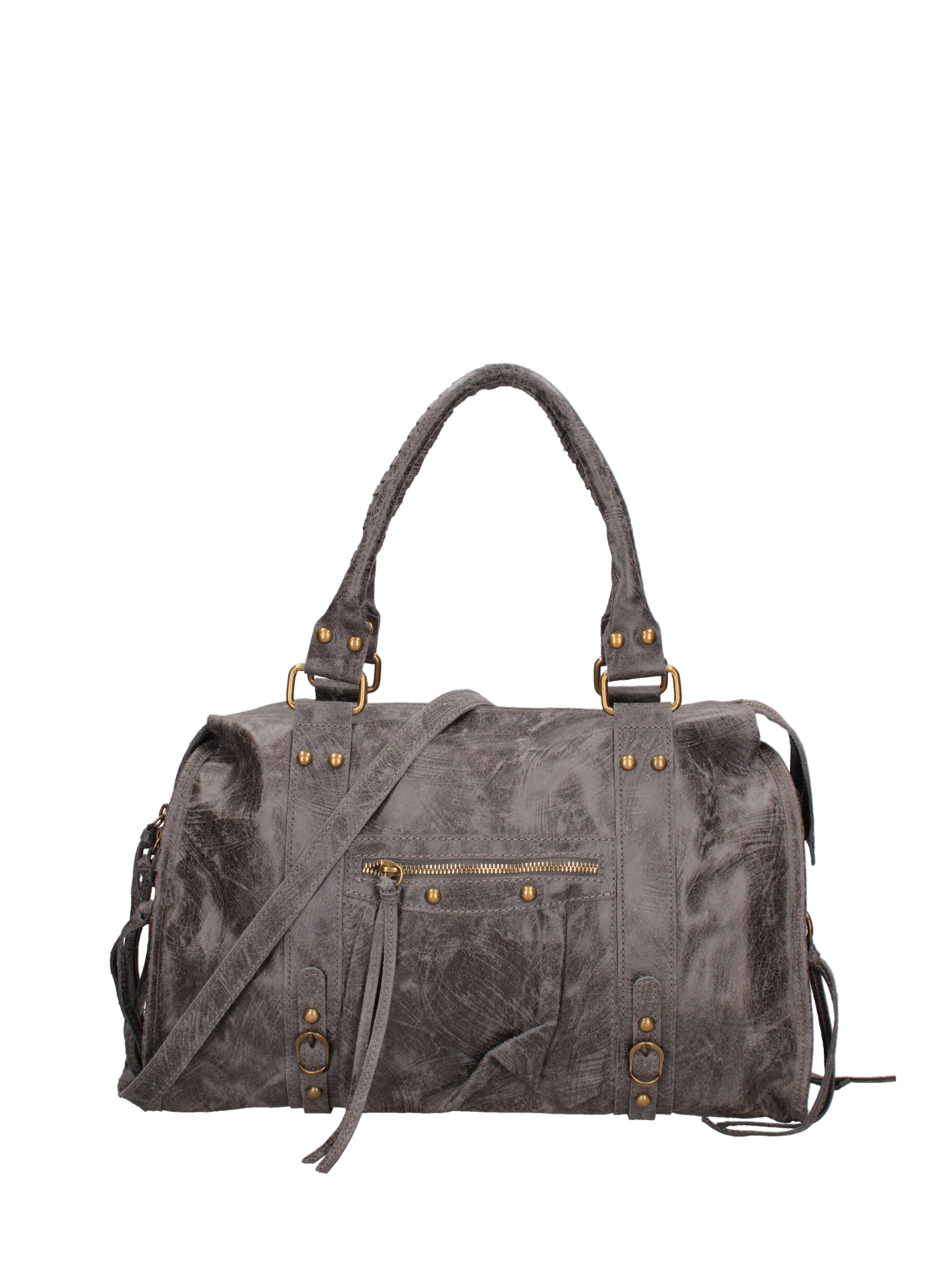 Elara Borsa a spalla da donna Vera pelle 06090-042 GRIGIO SCURO Gave Lux