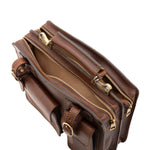 Borsa a mano unisex in vera pelle Made in Italy 4506-TESTA DI MORO Alessia Firenze