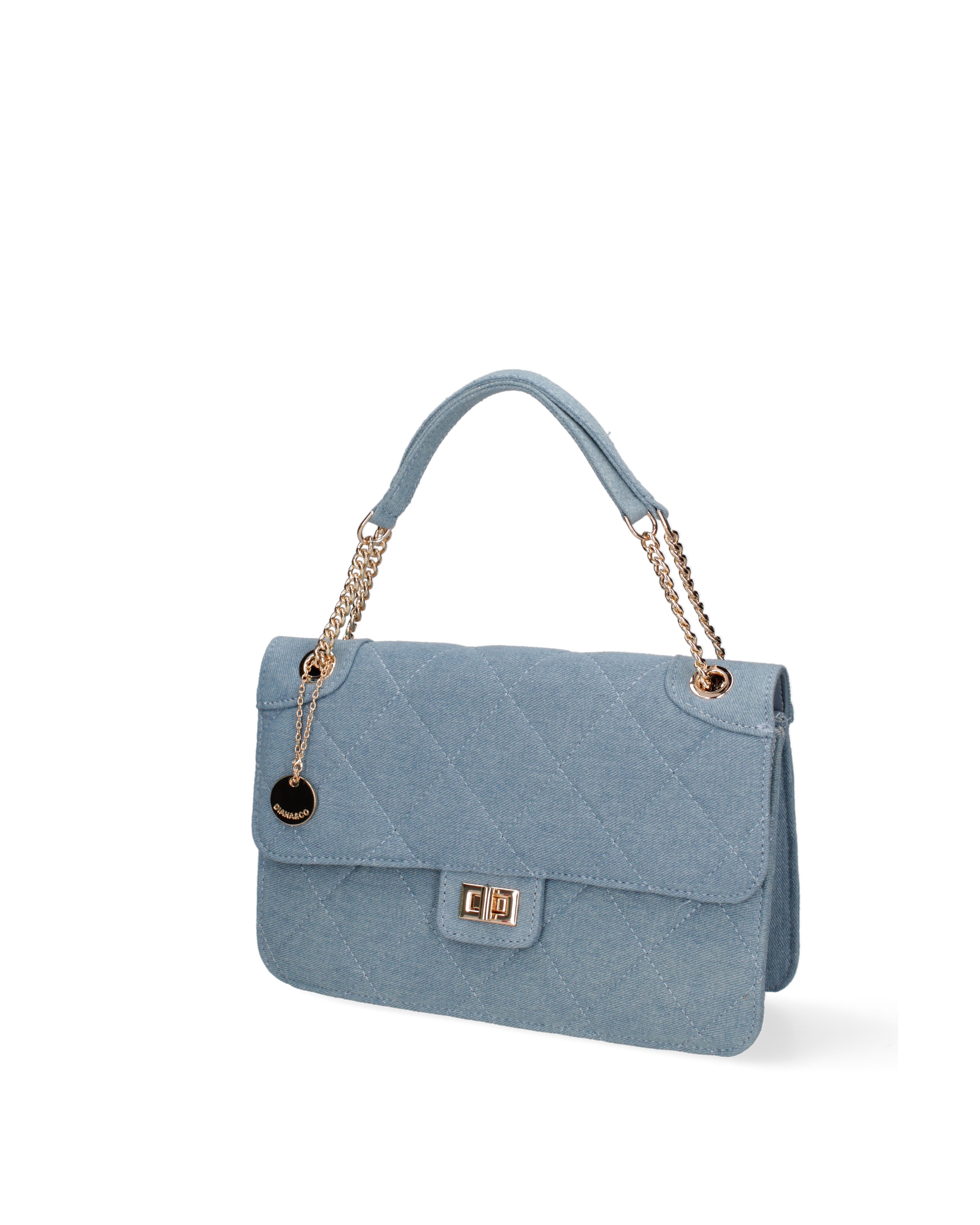 Borsa a spalla da donna Nylon & Ecopelle DC3533-2-JEANSBLUE Diana&co