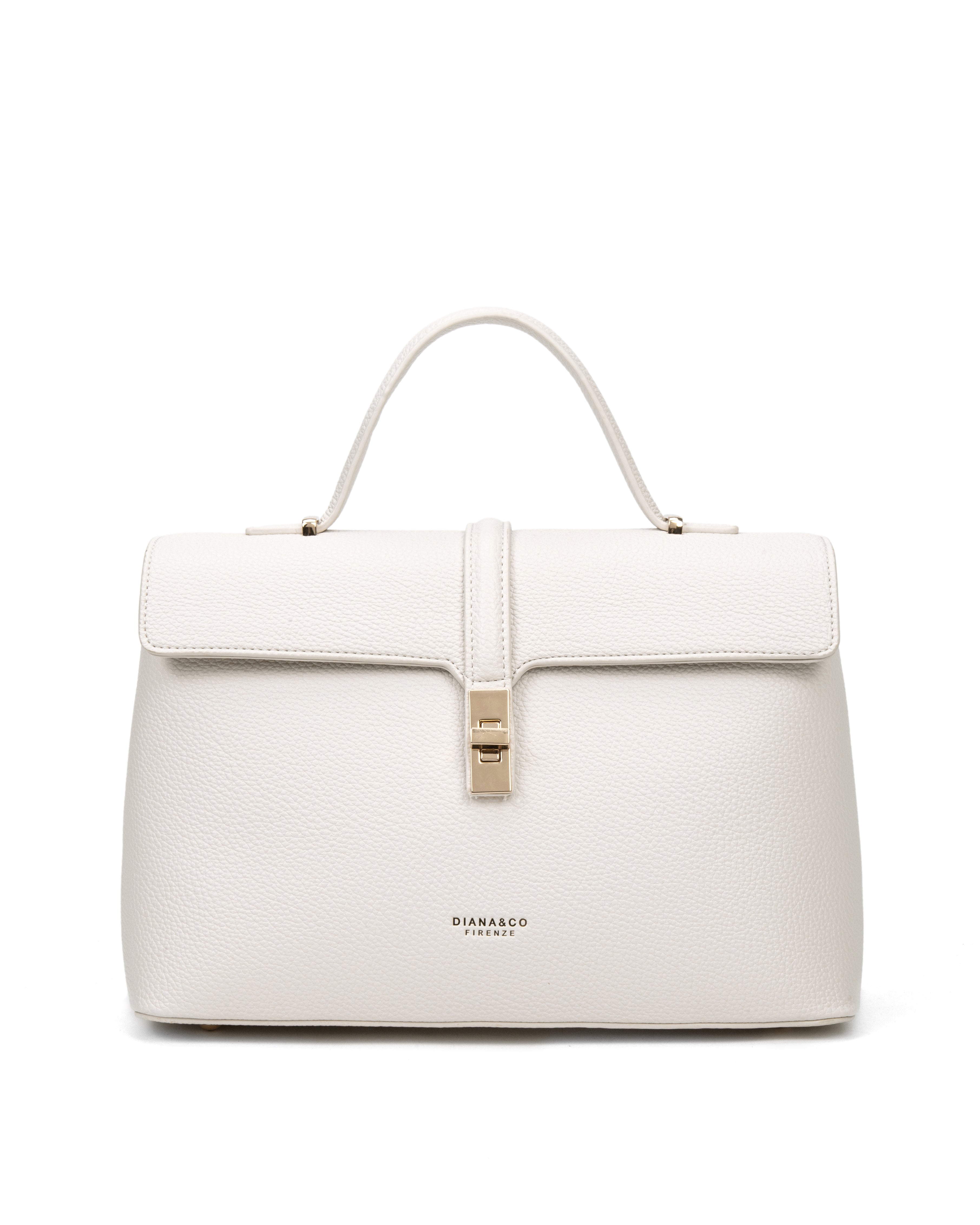 Borsa a mano da donna 100% pelle vegana PU 755-2PT-BEIGE Diana&co