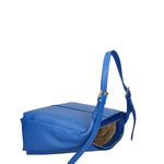 Borsa a spalla da donna Misto pelle e tessuto 07157-D22 BLUETTE Roberta Rossi
