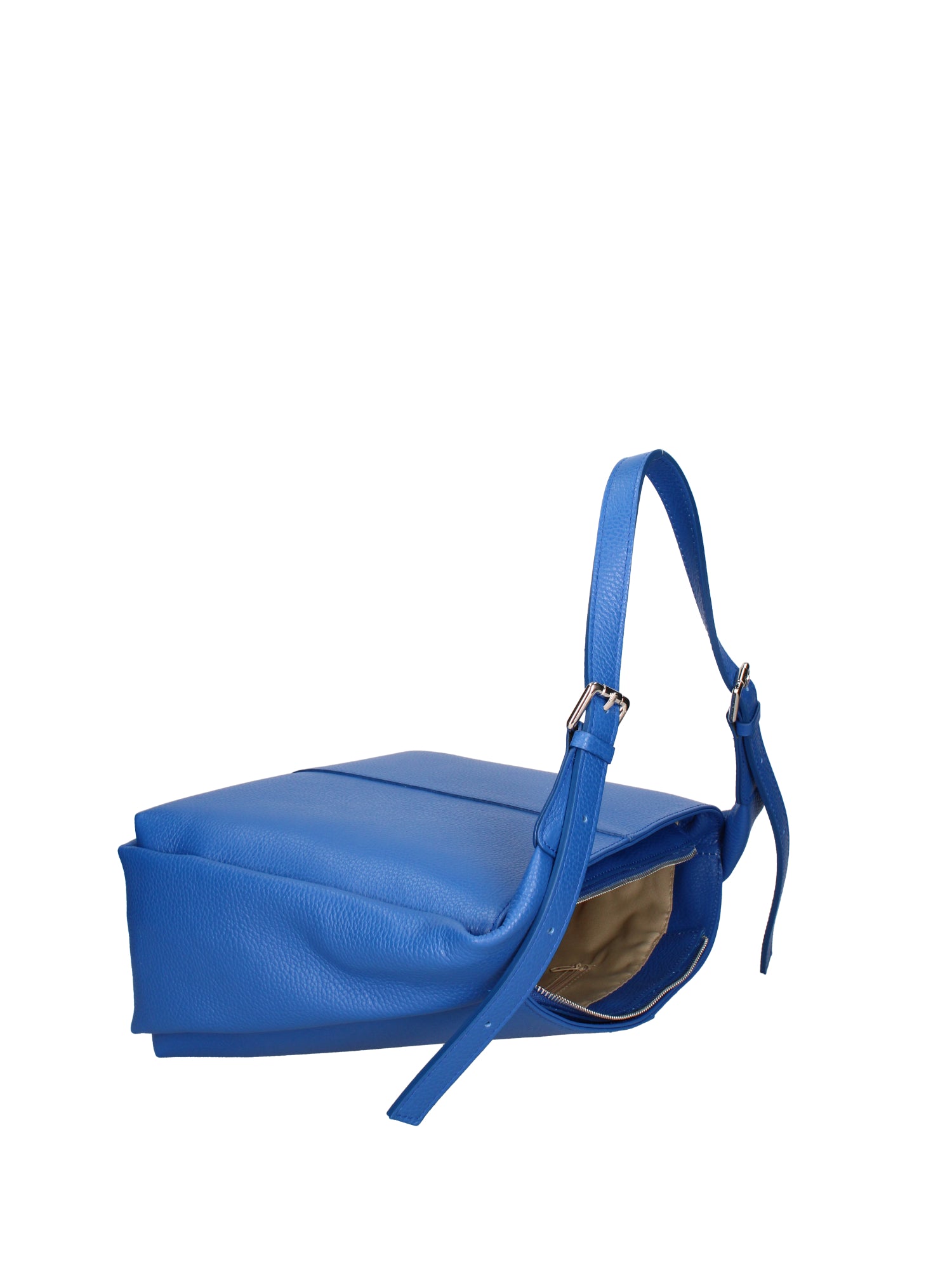 Borsa a spalla da donna Misto pelle e tessuto 07157-D22 BLUETTE Roberta Rossi