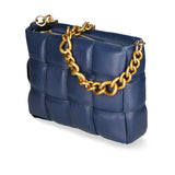 Agostina Borsa a mano da donna Vera pelle 04691-D24 BLU BLUE Gave Lux