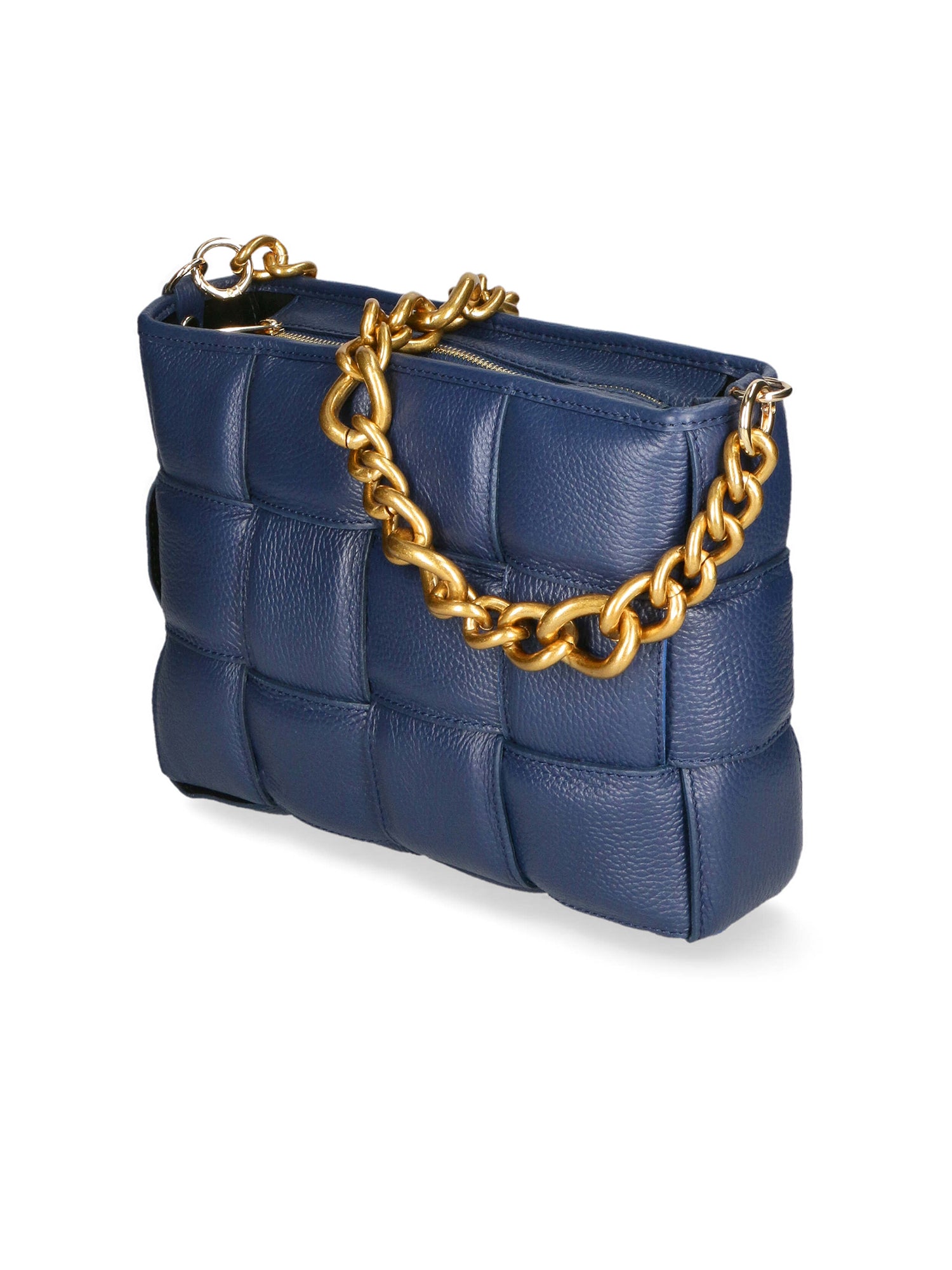 Agostina Borsa a mano da donna Vera pelle 04691-D24 BLU BLUE Gave Lux