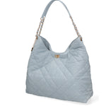 Borsa a spalla da donna Nylon ed ecopelle DC3533-4-LIGHTBLUE Diana&co