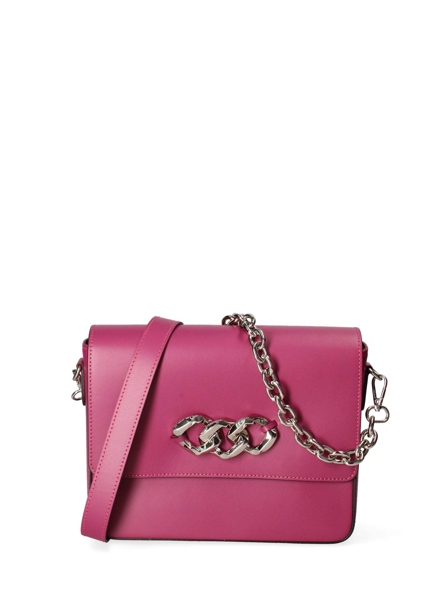 Borsa a tracolla da donna Vera pelle JR-W-1053-FUCSIA-SILVER John Richmond
