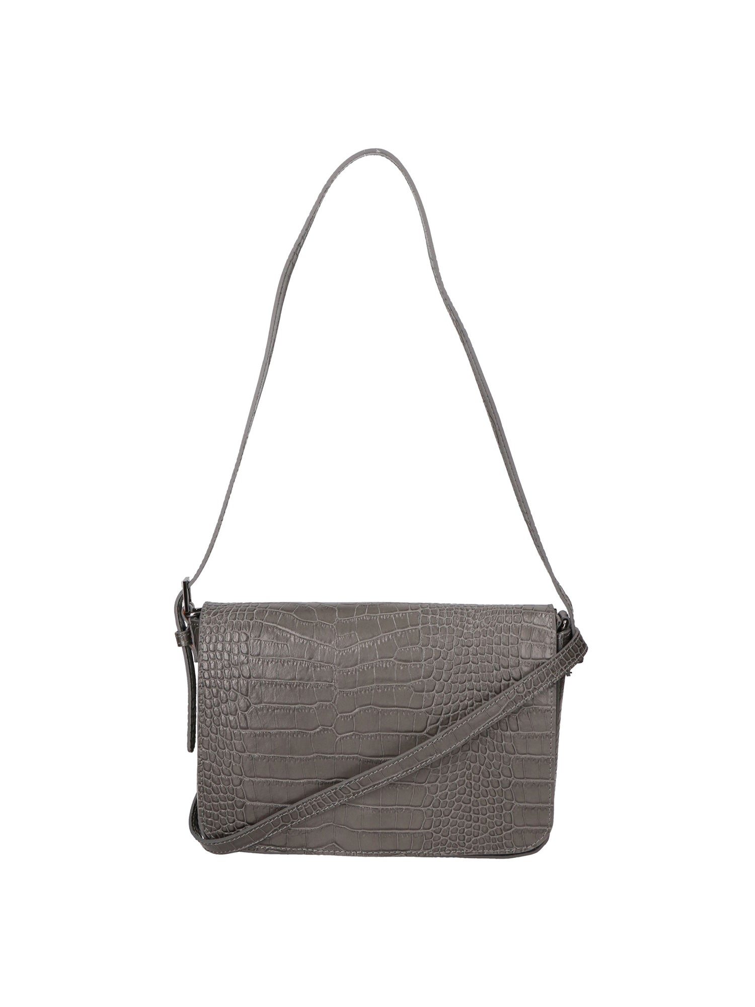 Azzurra Borsa a spalla da donna Vera pelle croco 05699-C27 GRIGIO SCURO Gave Lux