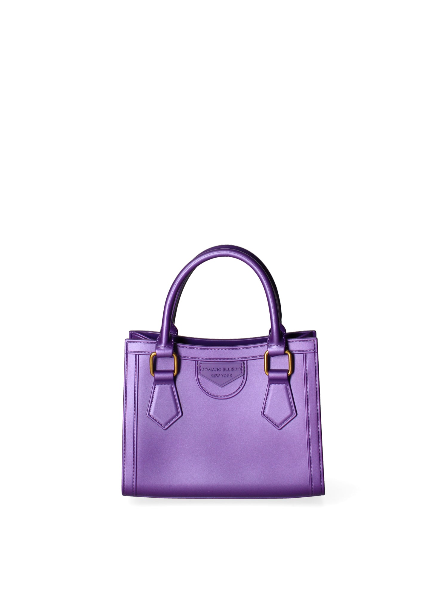 Borsa a mano da donna 100% Pvc FLAT-WOOD-S 24-VIOLET INDIGO - LIGHT OTTONE Marc Ellis
