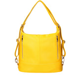 Vera pelle 07135-D04 GIALLO Borsa a spalla convertibile Anjelica Viola Castellani