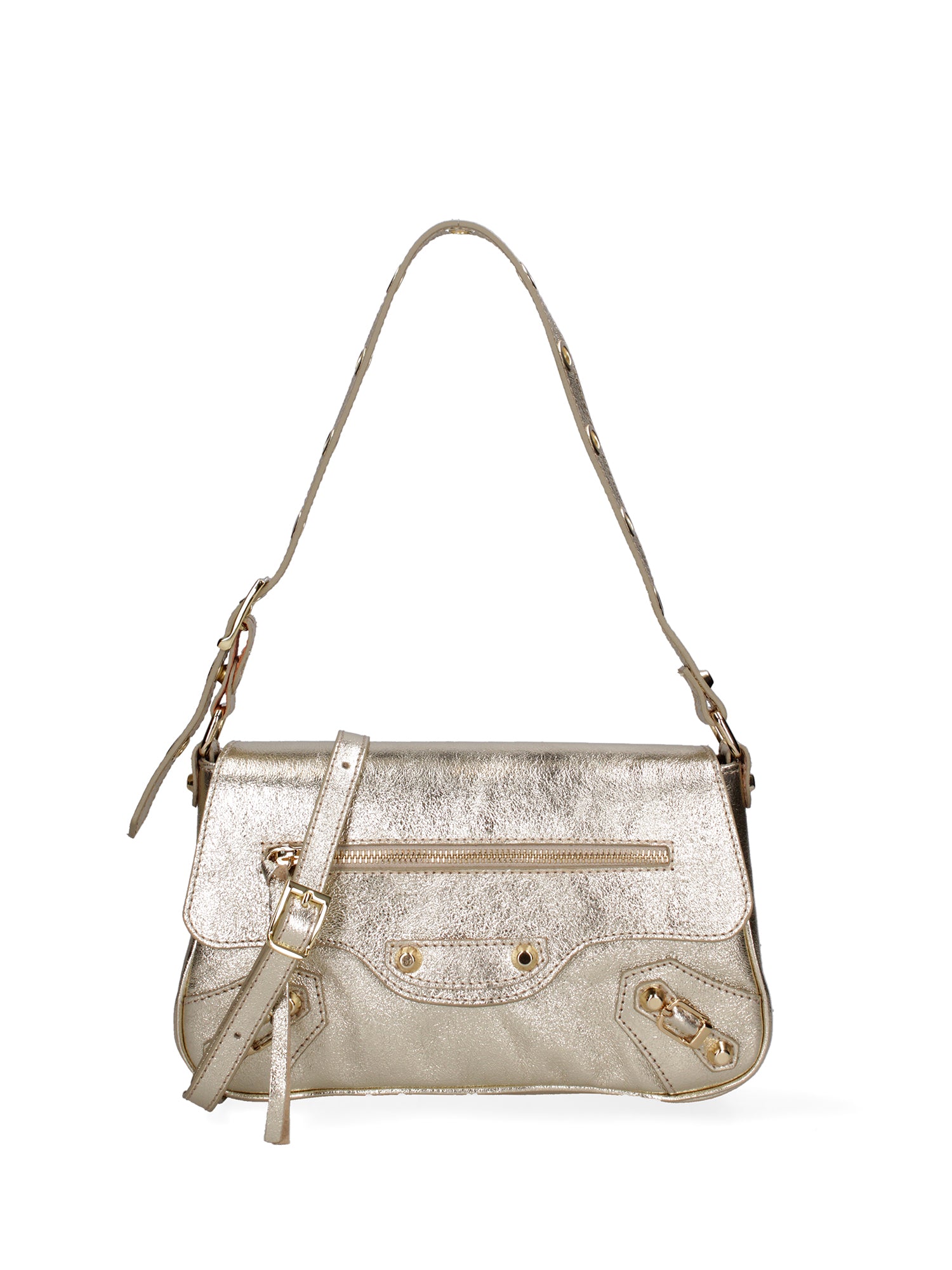Borsa a spalla da donna Vera pelle 07234-L003 ORO Roberta Rossi