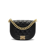 Borsa a mano da donna 100% PVC FLAT ZOE-BLACK + OFF GOLD Marc Ellis