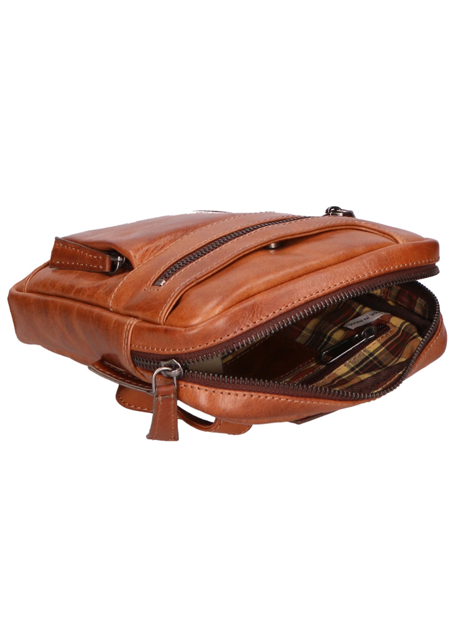 Borsa a tracolla unisex vera pelle 100% pelle di vacchetta SN5861347-TAN Santini Firenze