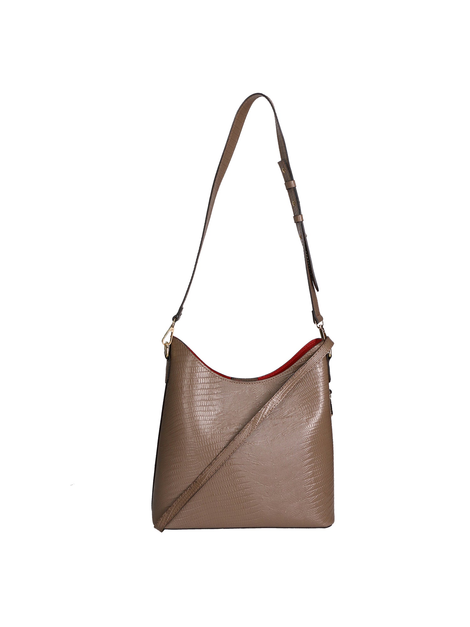 Carmine Borsa a spalla da donna Vera pelle 05442-LU40 TAUPE SCURO DARK TAUPE Gave Lux