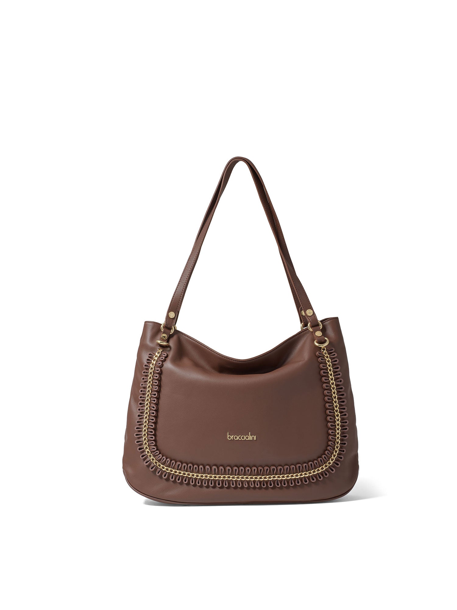 Edera Ultra Borsa a spalla da donna Vera pelle B16923-MARRONE Braccialini