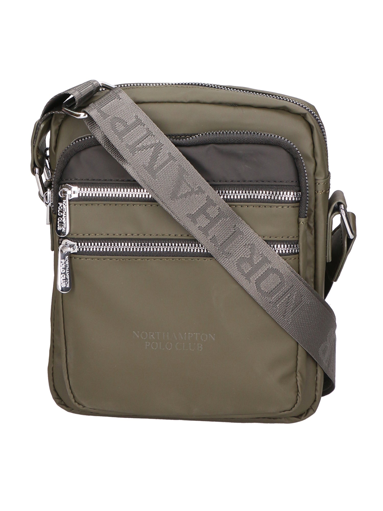 Borsa a tracolla uomo 100% pelle PU PCL3020-GREEN+BLACK Northampton Polo Club