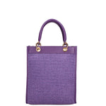 Borsa a mano da donna Misto pelle e tessuto 07149-D45 VIOLA Roberta Rossi