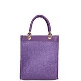 Borsa a mano da donna Misto pelle e tessuto 07149-D45 VIOLA Roberta Rossi