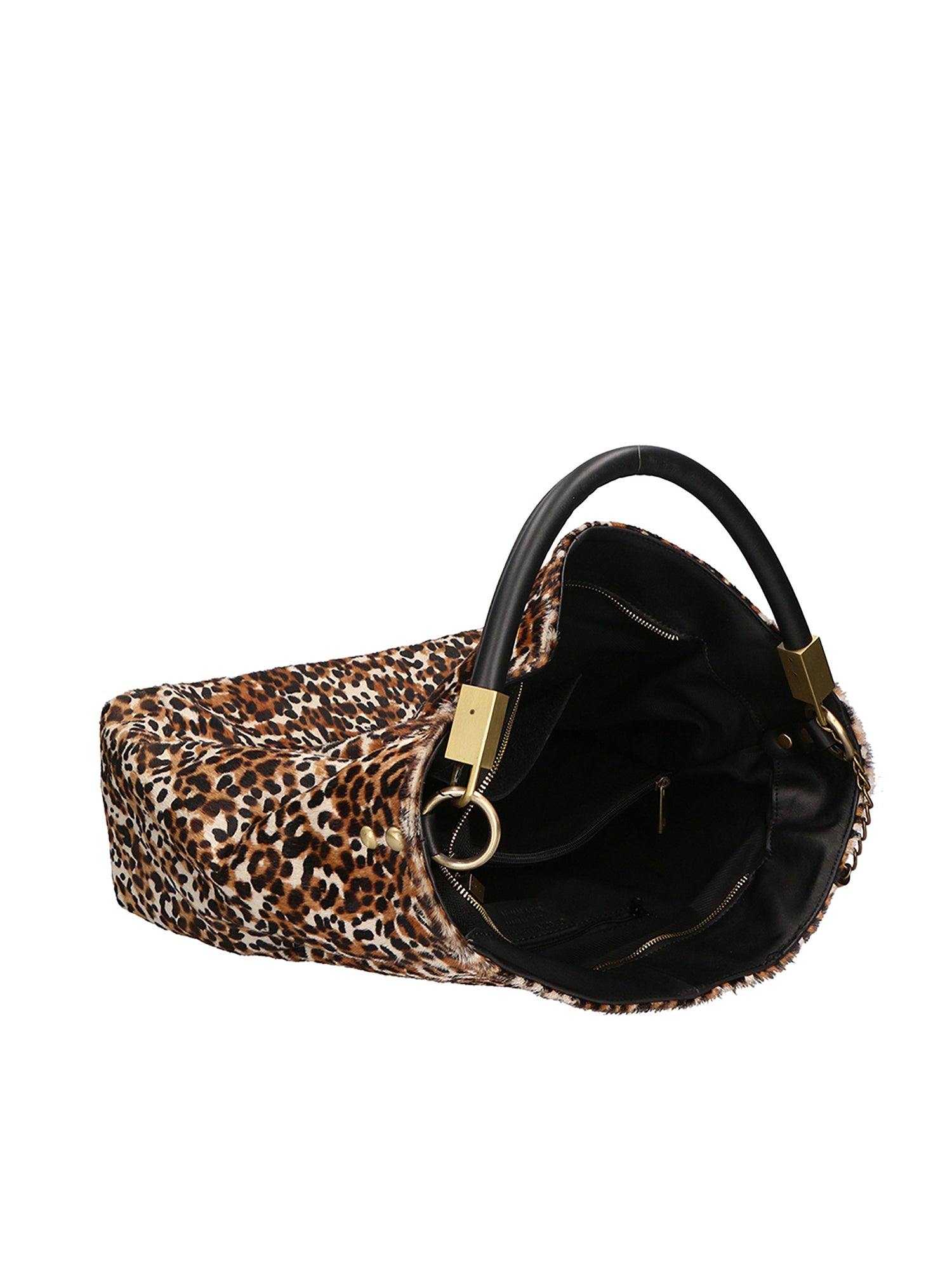 Arya Borsa a spalla da donna Vera pelle 05474-LEO BIANCO NERO 028 Gave Lux