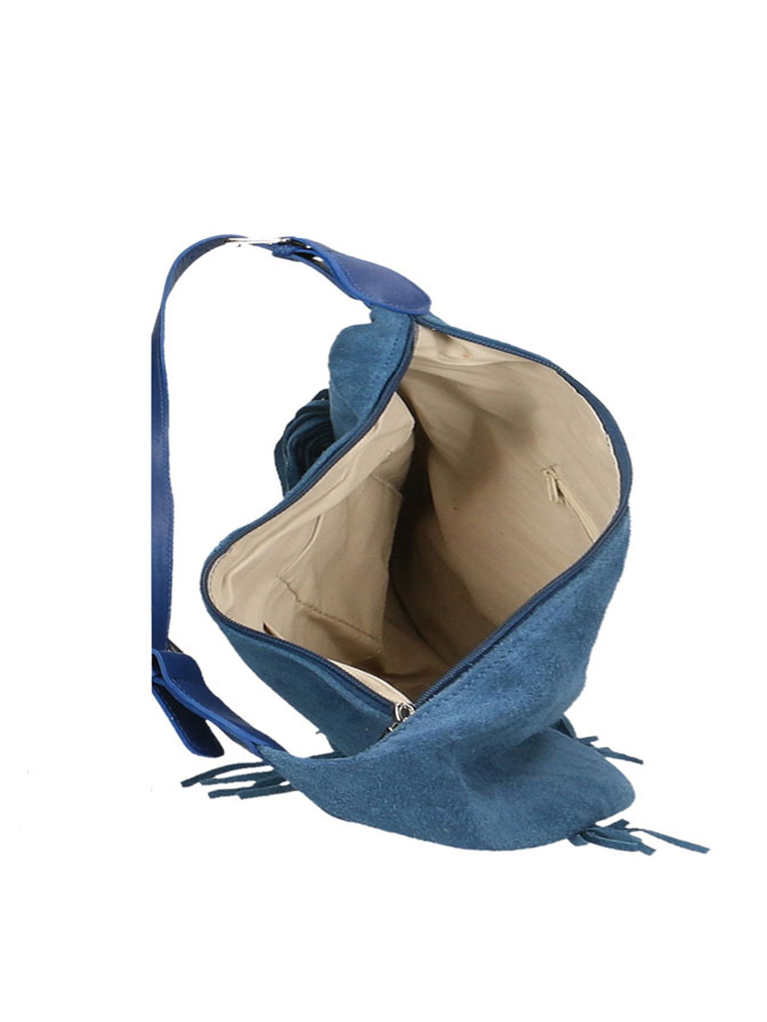 Zefira Borsa a spalla da donna Pelle Scamosciata 8630-BLU Gave Lux