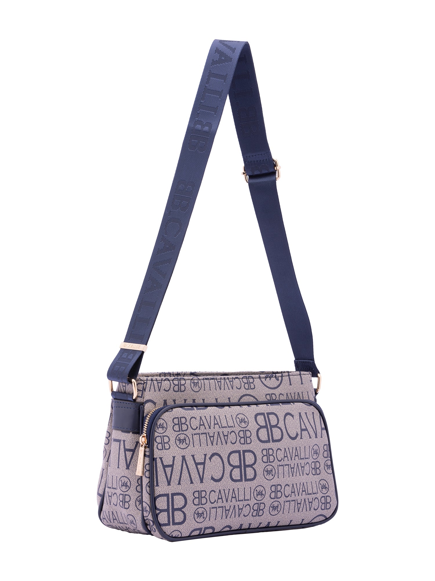 Borsa a tracolla da donna Ecopelle BC1438-BLU B Cavalli