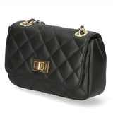 Carolina Borsa a spalla da donna Vera pelle 1073-NERO BLACK Gave Lux