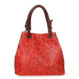 Elenia Borsa a mano da donna Vera pelle 80049-023 ROSSO Gave Lux