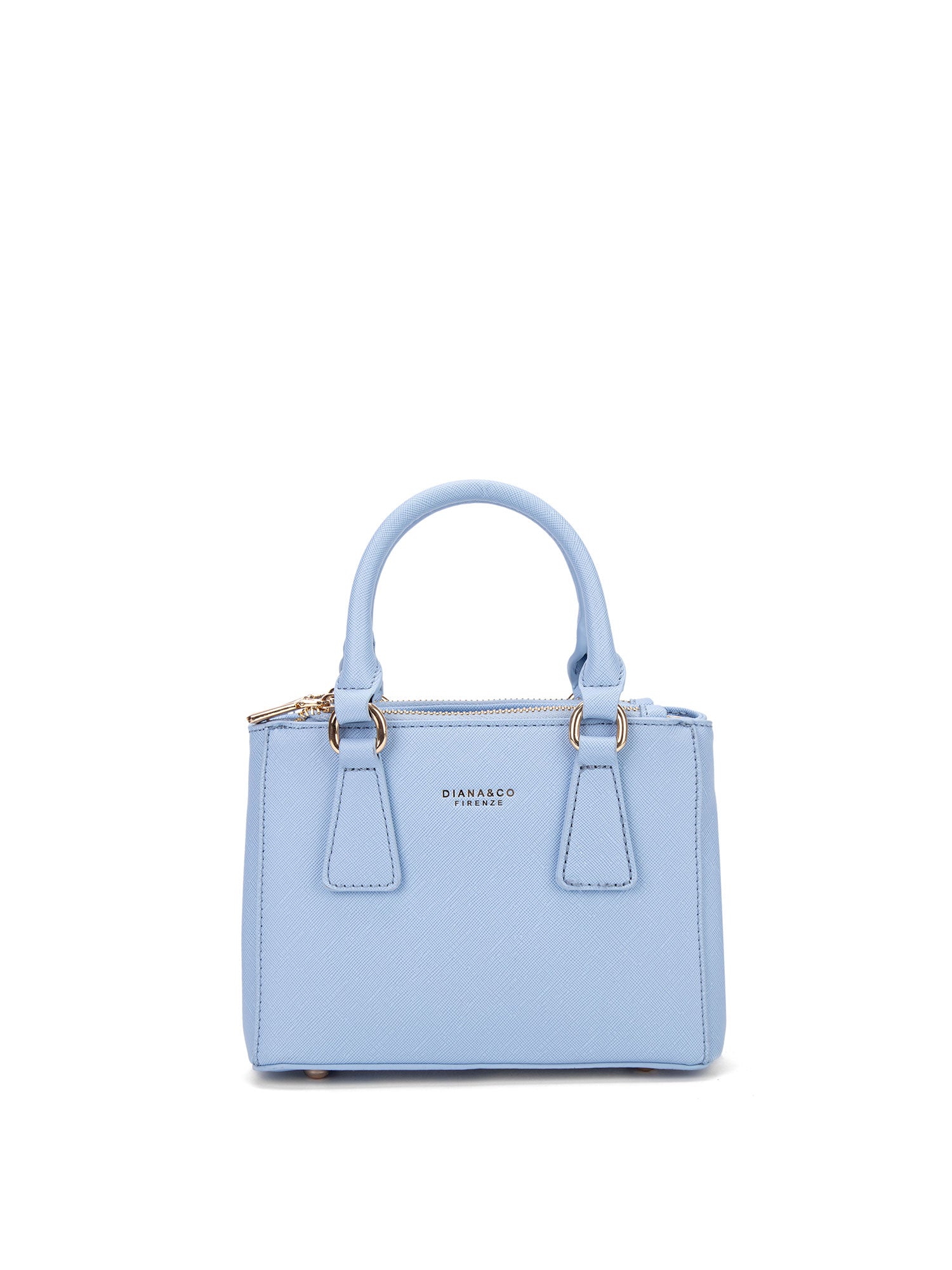 Borsa a mano da donna 100% pelle vegana PU 720-1PT-SKY BLUE Diana&co