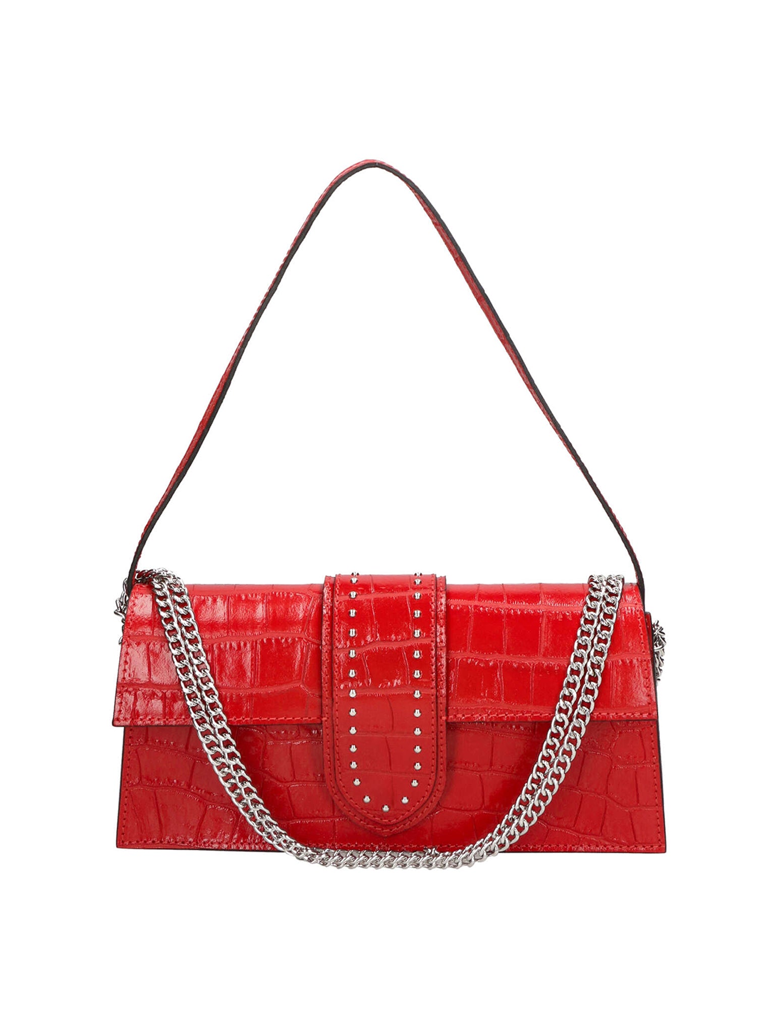 Alba Borsa a spalla da donna Vera pelle 04734-B58 ROSSO Gave Lux