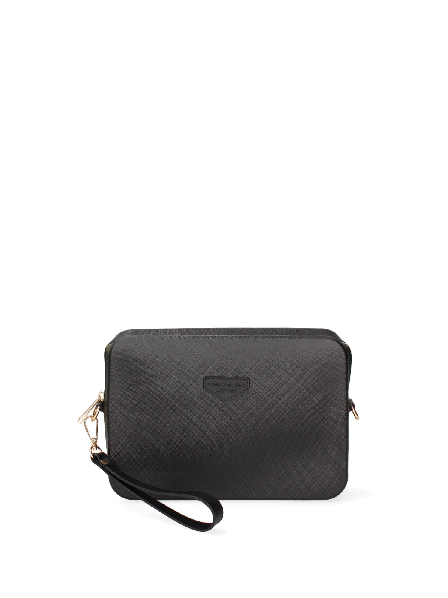 Borsa a tracolla da donna 100% Pvc FLAT-FLOWE-BLACK - LIGHT GOLD Marc Ellis