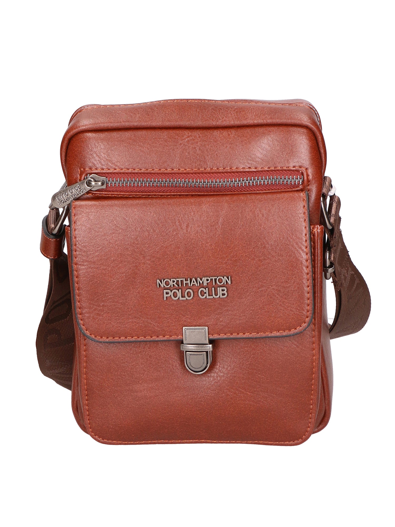 Borsa a tracolla uomo in pelle PU Casual PCL3083-COFFEE Northampton Polo Club