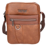 Borsa a tracolla uomo 100% pelle PU PCL3009-BROWN Northampton Polo Club