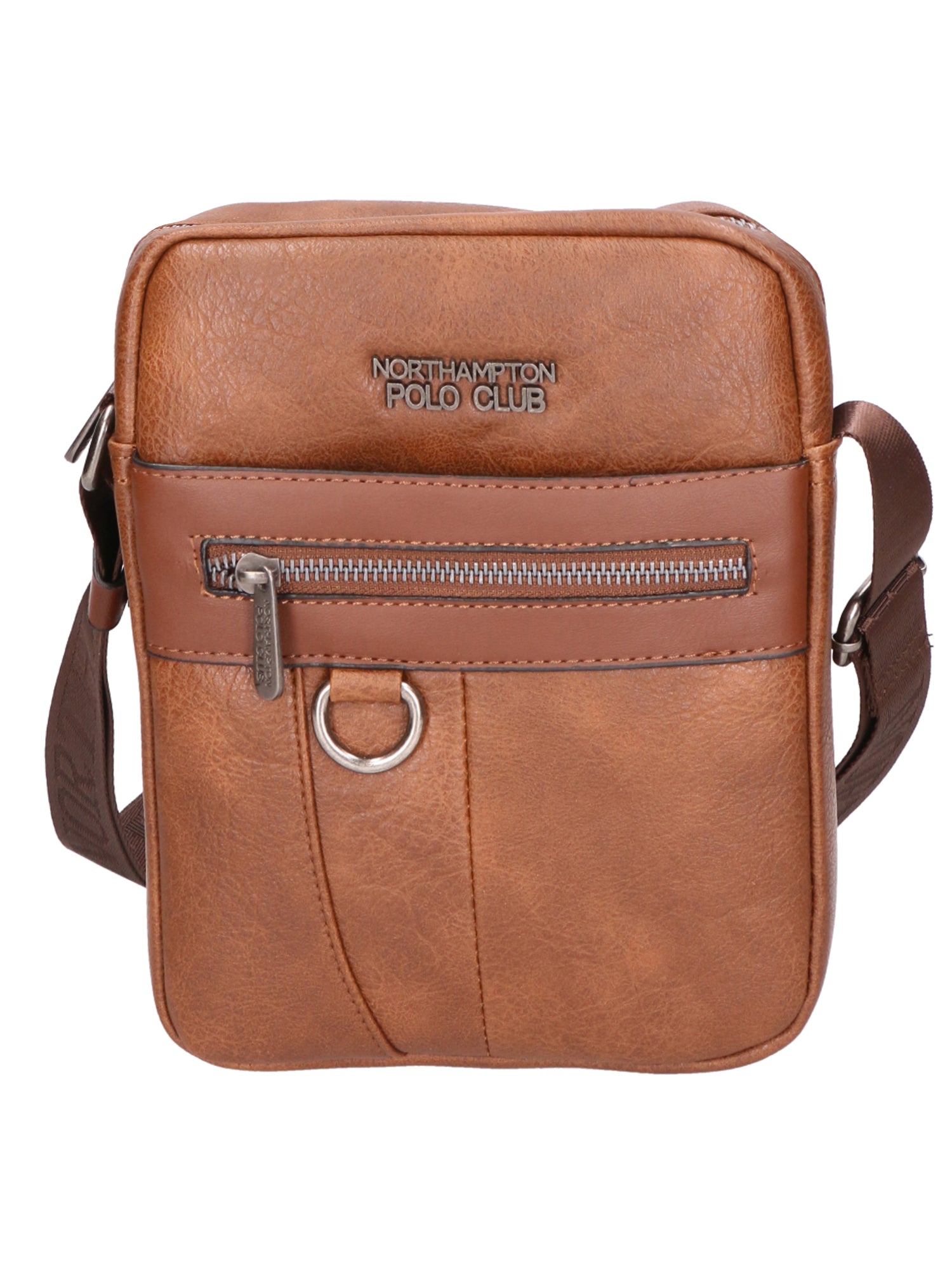 Borsa a tracolla uomo 100% pelle PU PCL3009-BROWN Northampton Polo Club