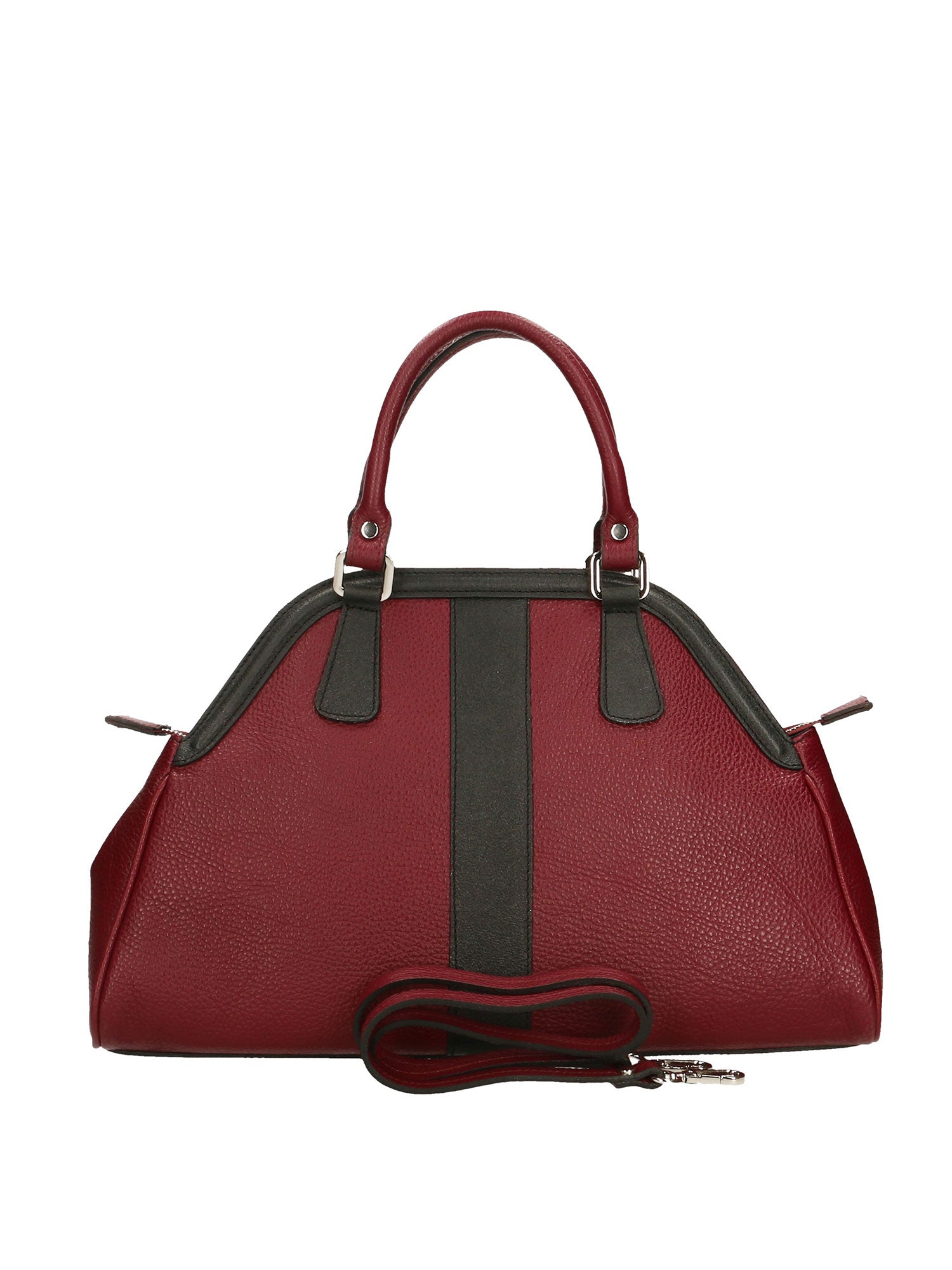 Emeraude Borsa a mano da donna Vera Pelle 6710-BORDO+NERO Gave Lux