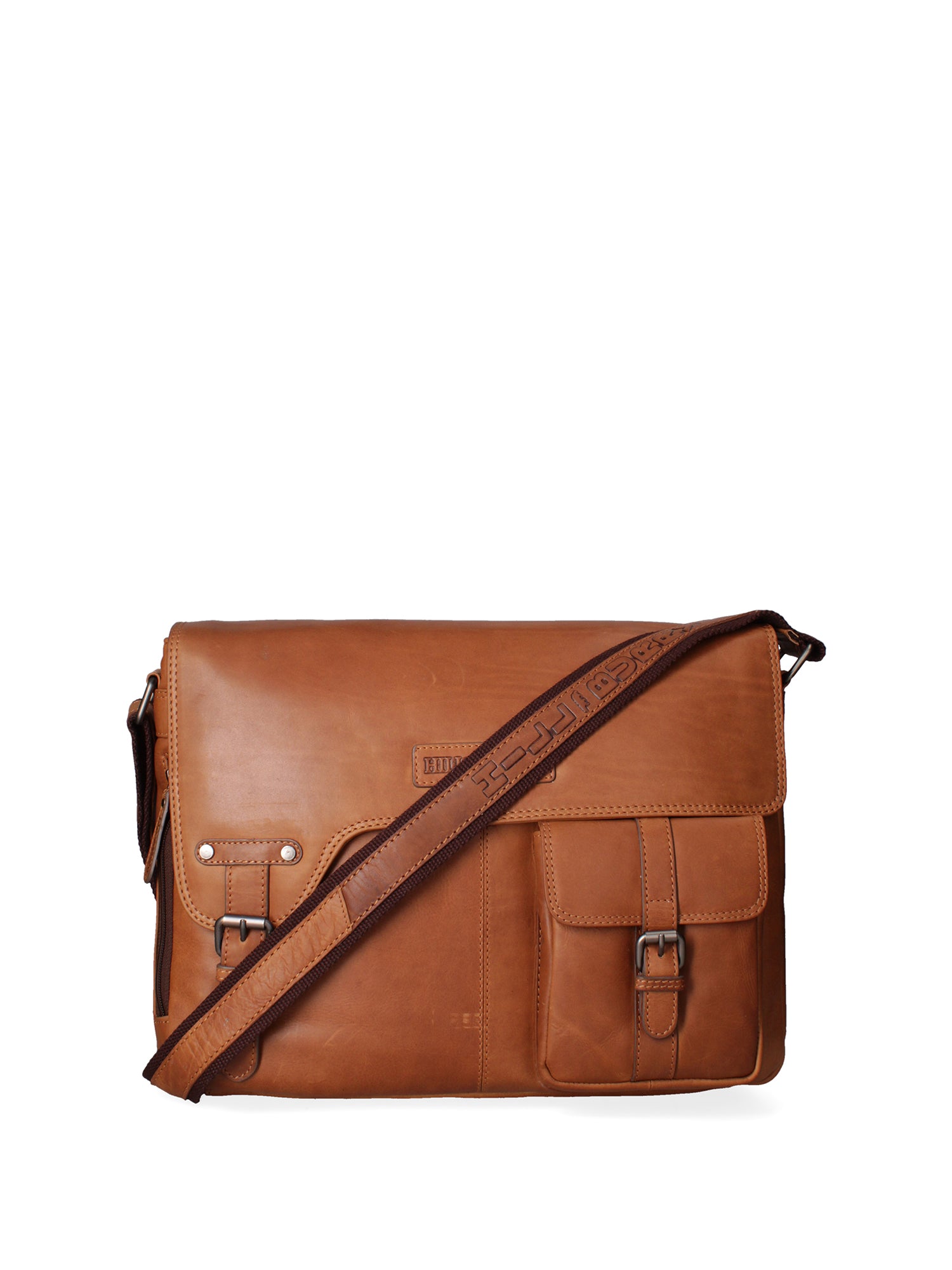 Borsa a tracolla da uomo 100% vera pelle HILB-3173-CUOIO Hill Burry
