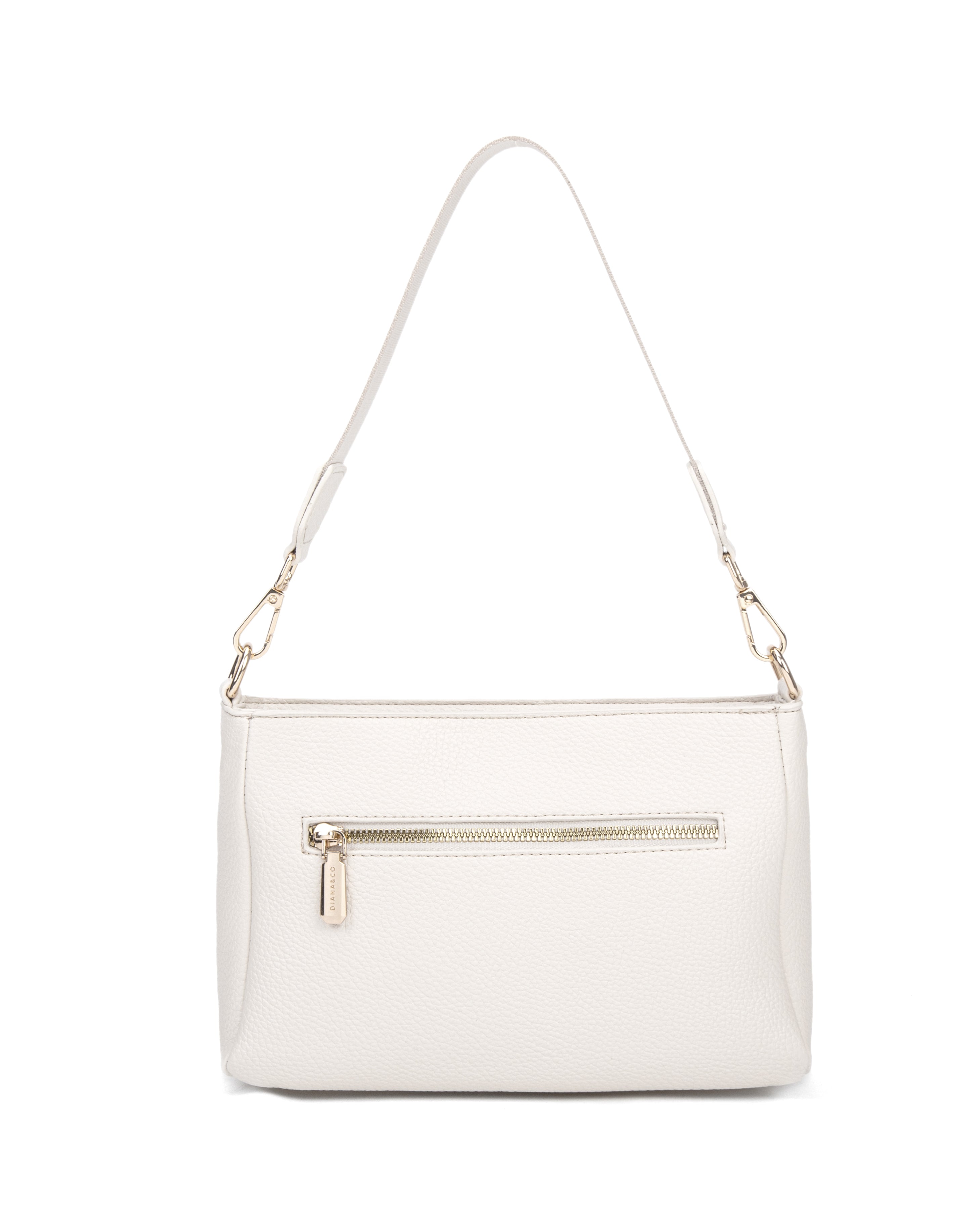 Borsa a spalla da donna 100% pelle vegana PU 703-1PT-BEIGE Diana&co