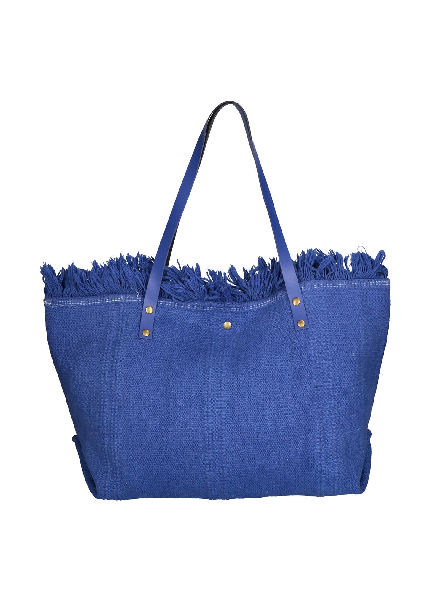 Agnese Borsa Shopper da donna Cotone e pelle 04649-D22 BLUETTE ROYAL BLU Gave Lux