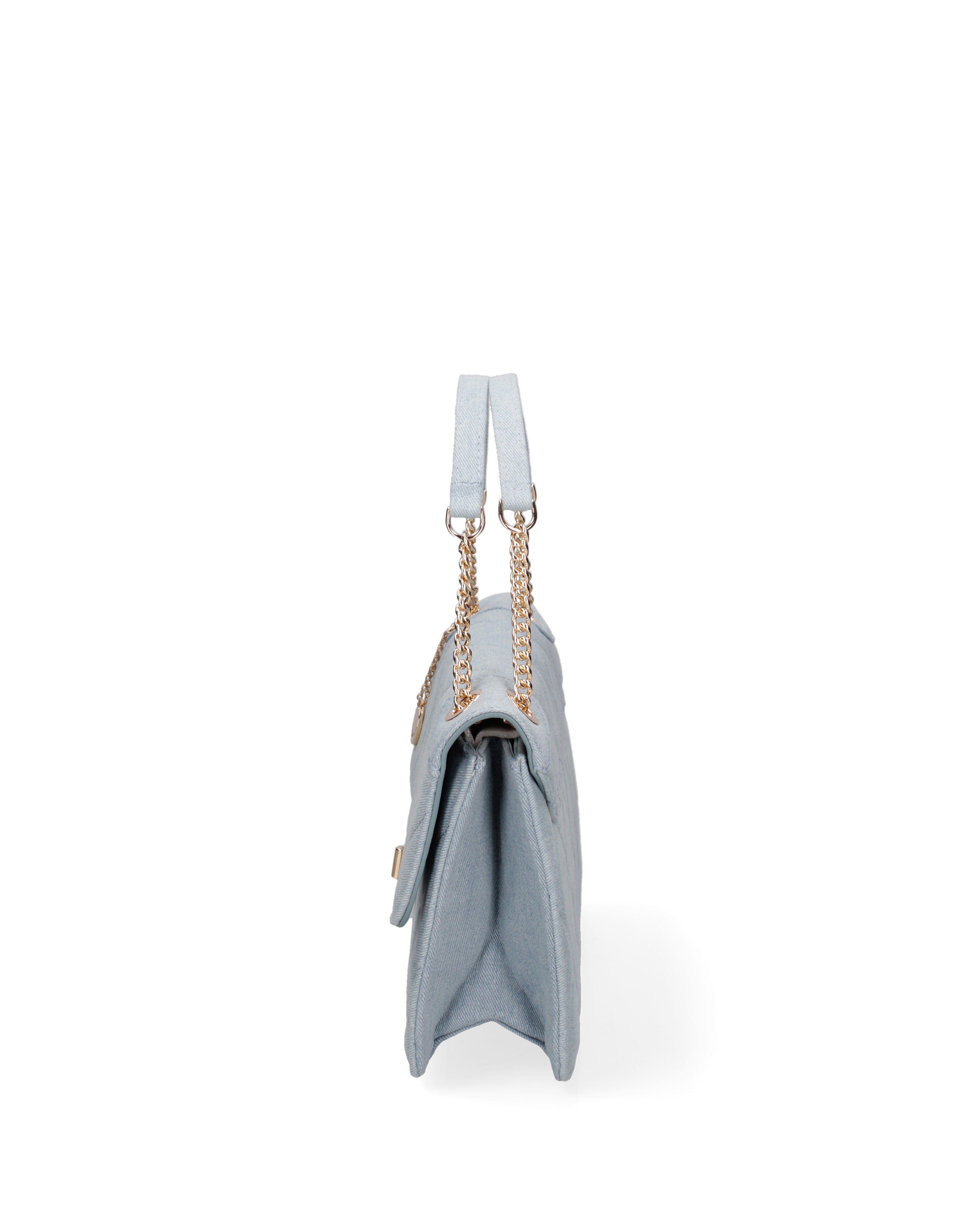 Borsa a spalla da donna Nylon & Ecopelle DC3533-2-LIGHTBLUE Diana&co