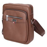 Borsa a tracolla uomo 100% pelle PU PCL3024-LIGHT BROWN Northampton Polo Club