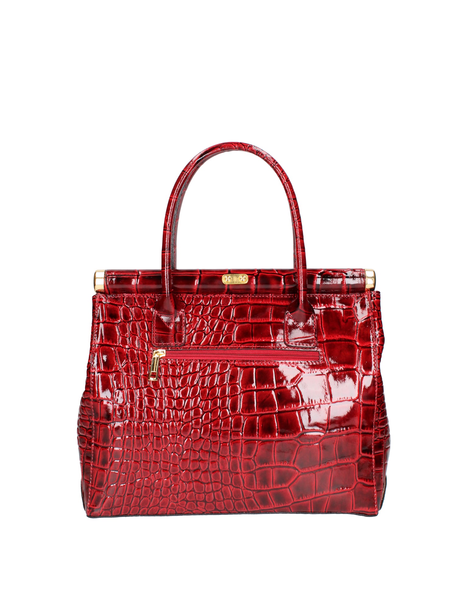 Delfina Borsa a mano da donna Vera pelle 7742-C10 ROSSO SCURO Gave Lux
