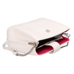 Eridana Borsa a tracolla da donna Vera pelle 1137-BIANCO Gave Lux