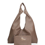 Borsa a spalla da donna 100% vera pelle 07156-D40 TAUPE Viola Castellani