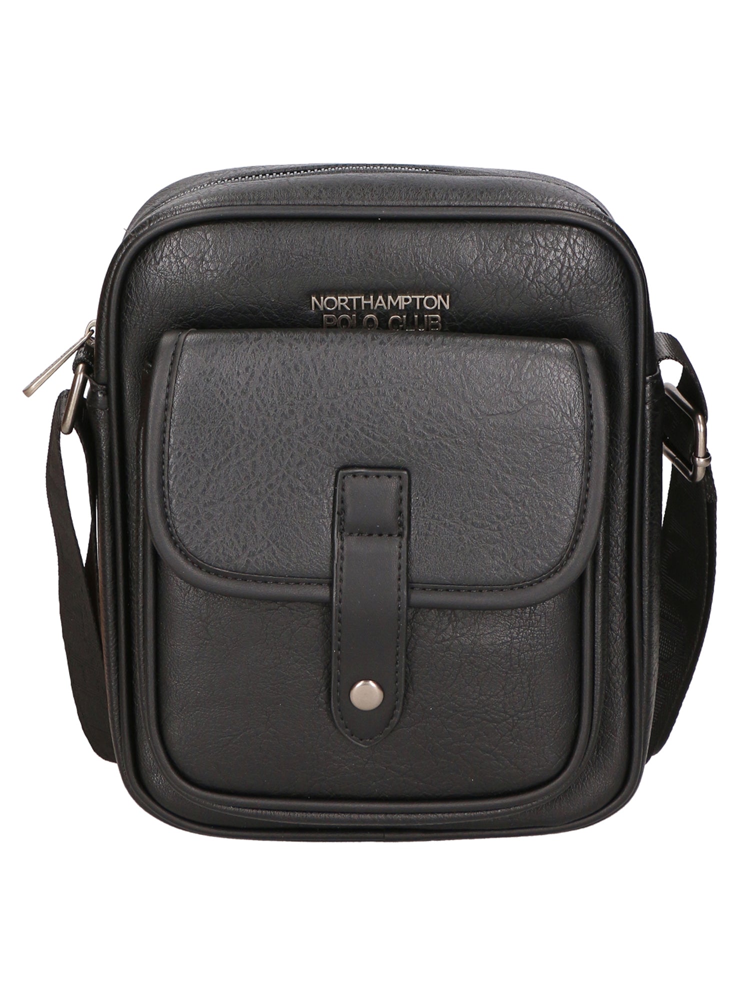 Borsa a tracolla uomo 100% PU Leather PCL3005-BLACK Northampton Polo Club