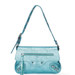 Borsa a spalla da donna Vera pelle 07234-L037 TURCHESE Roberta Rossi