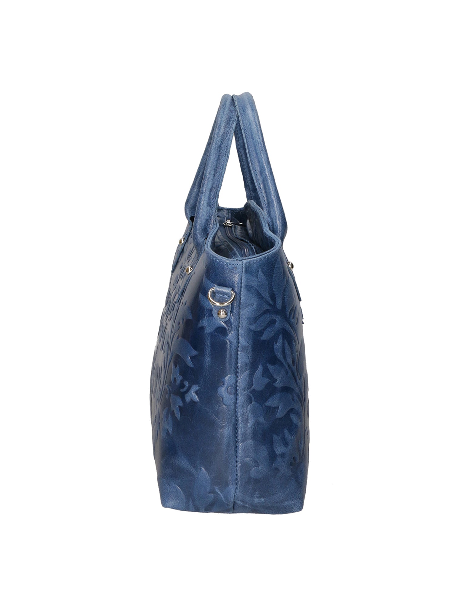 Enza Borsa a mano da donna Vera pelle 8007023FBG-012 BLU JEANS Gave Lux